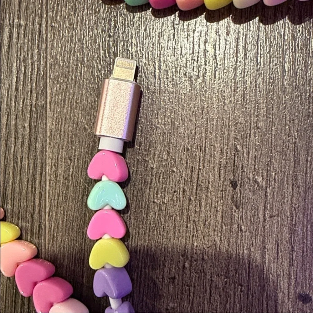 Francesca’s Colorful Heart Bead iPhone Charging Cable 3.3’ - BRAND NEW